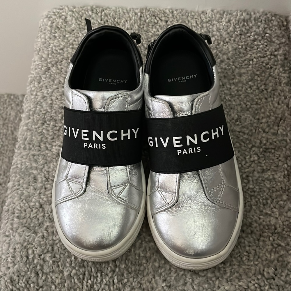 Givenchy Urban Street Logo Metallic Elastic-Strap Sneakers Toddler